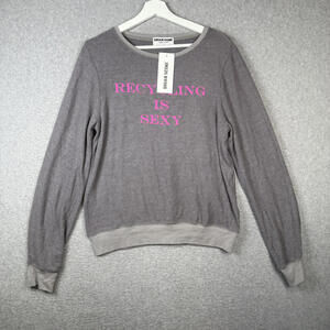 Brand New Dream Scene Women's Size Small Gray Recycling is Sexy Sweater USA